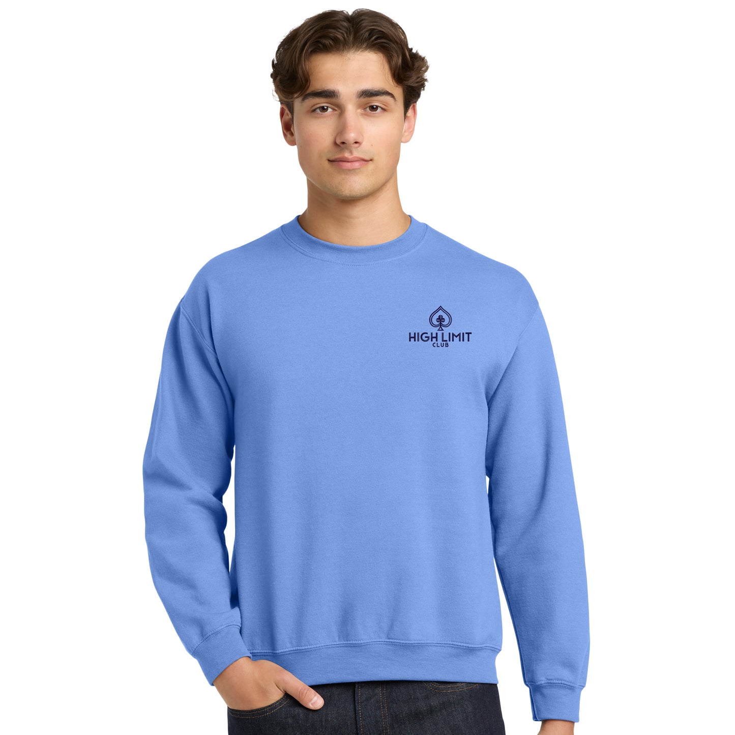 High Limit Club, Heavy Blend Crewneck Sweatshirt - Carolina Blue