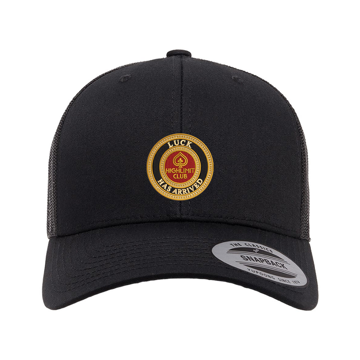 Luck Has Arrived, Retro Trucker Cap - Black