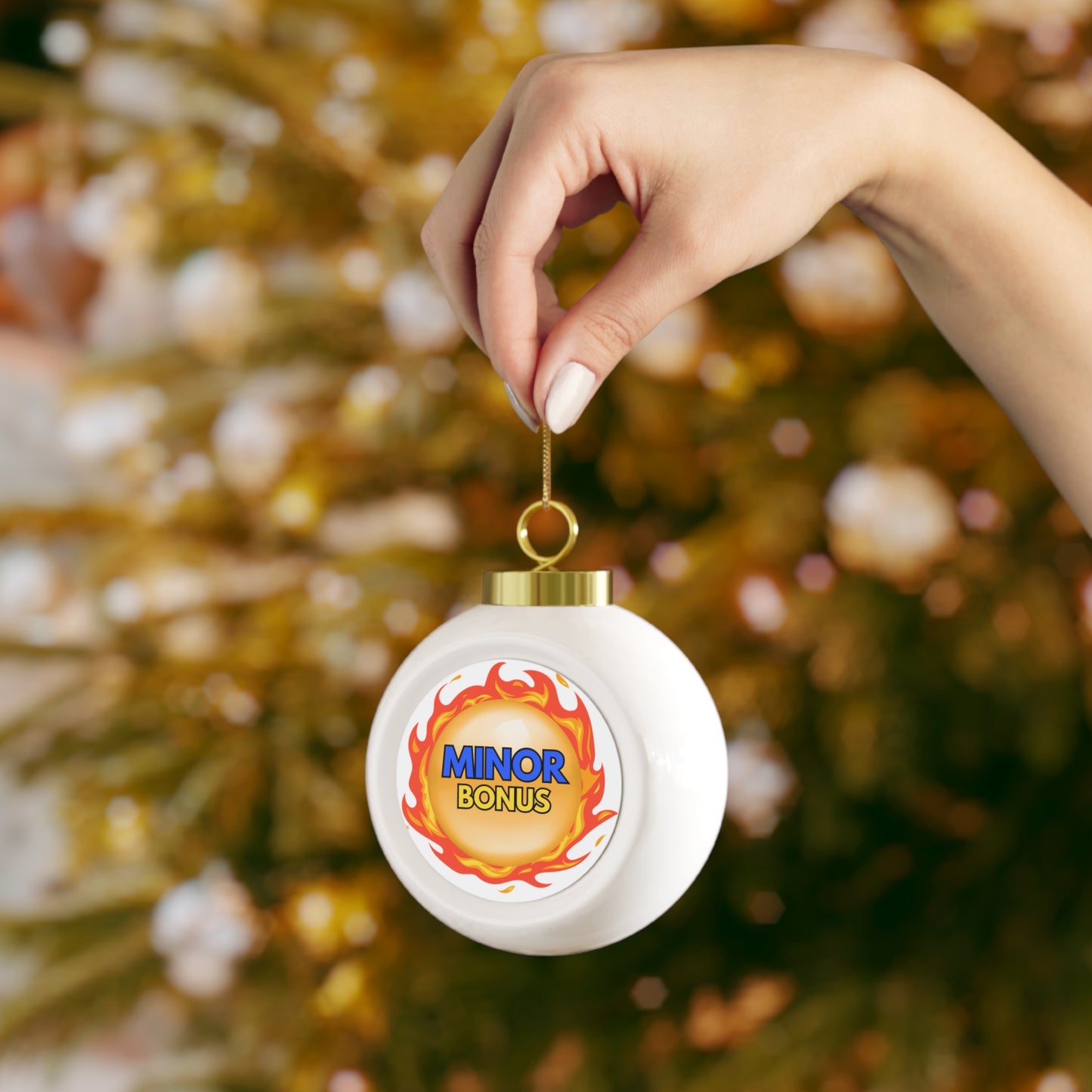 "MINOR" Bonus Christmas Ball Ornament — Festive Casino-Themed Holiday Tree Decoration