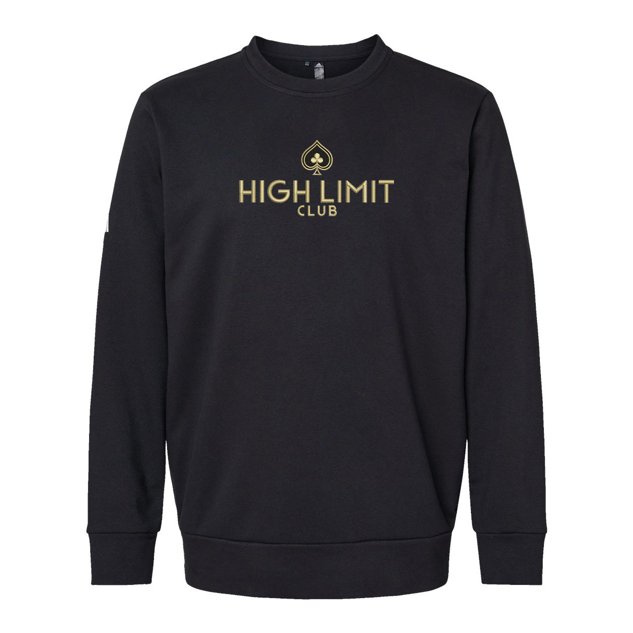 High Limit Club, Embroidered Full Chest, Sweatshirt, Adidas Crew Neck Pullover