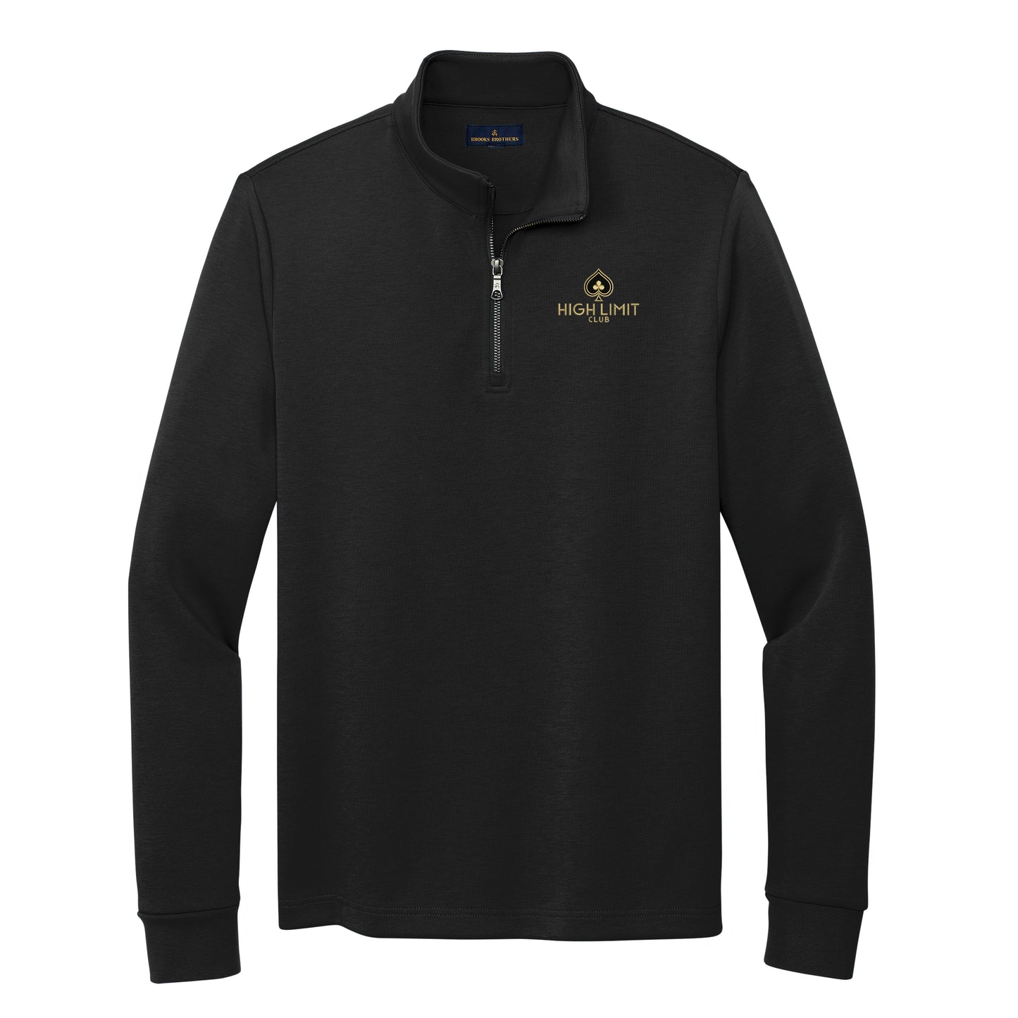 High Limit Club, Double-Knit 1/4-Zip Sweater- Black