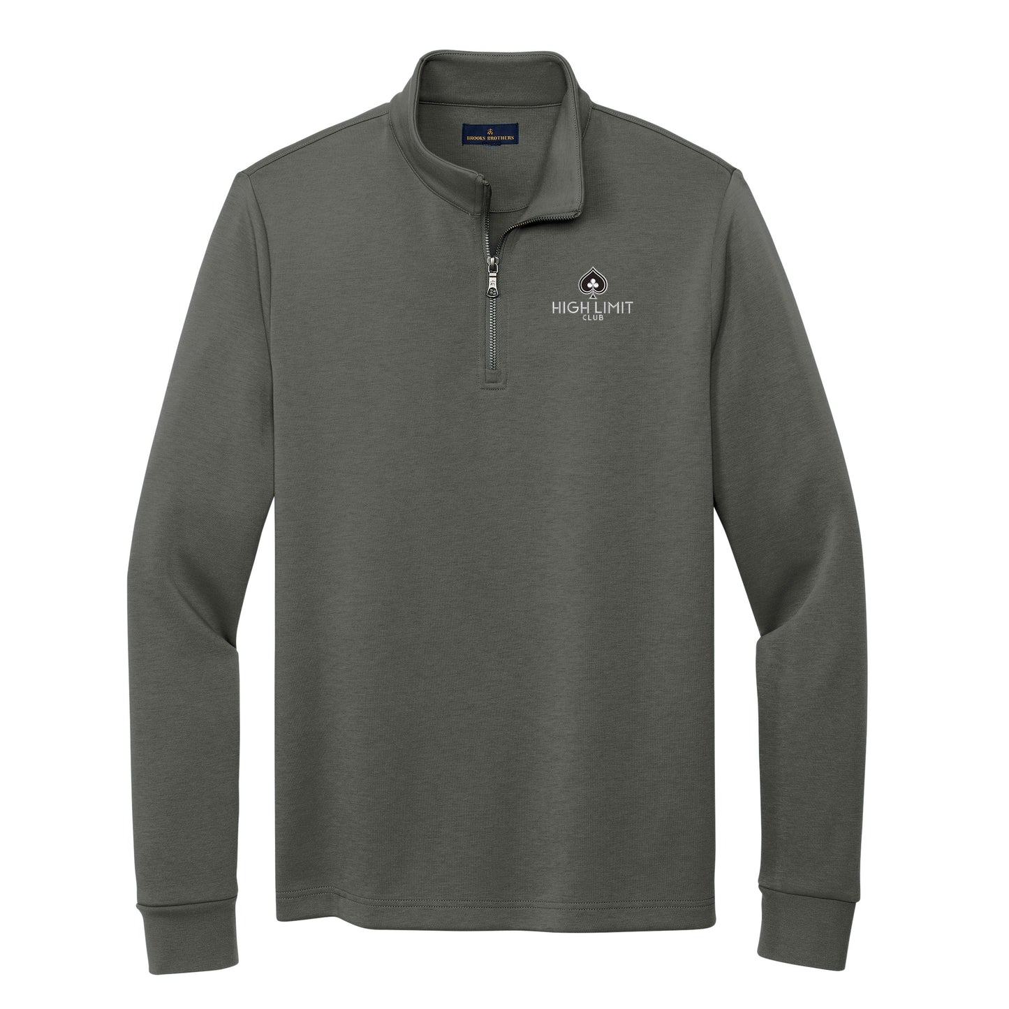 High Limit Club, Double-Knit 1/4-Zip Sweater- Grey