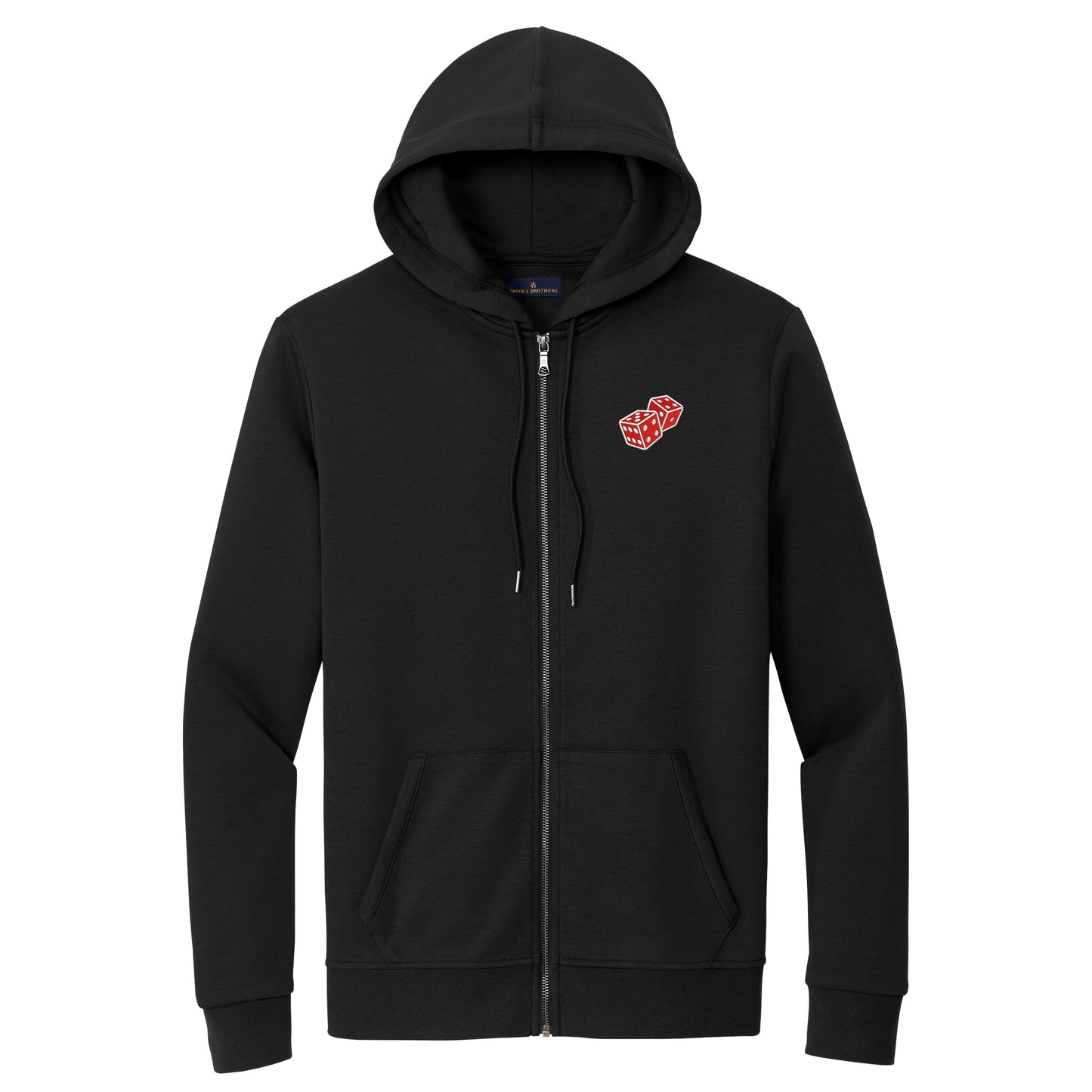 High Limit Club, Dice, Double-Knit Full-Zip Hoodie- Black