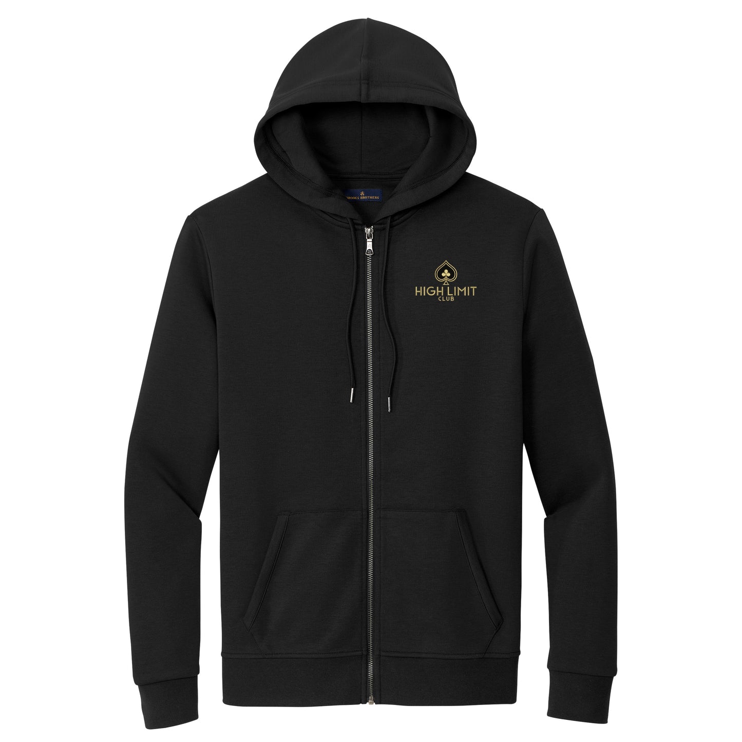 High Limit Club, HLC Logo Gold, Double-Knit Full-Zip Hoodie