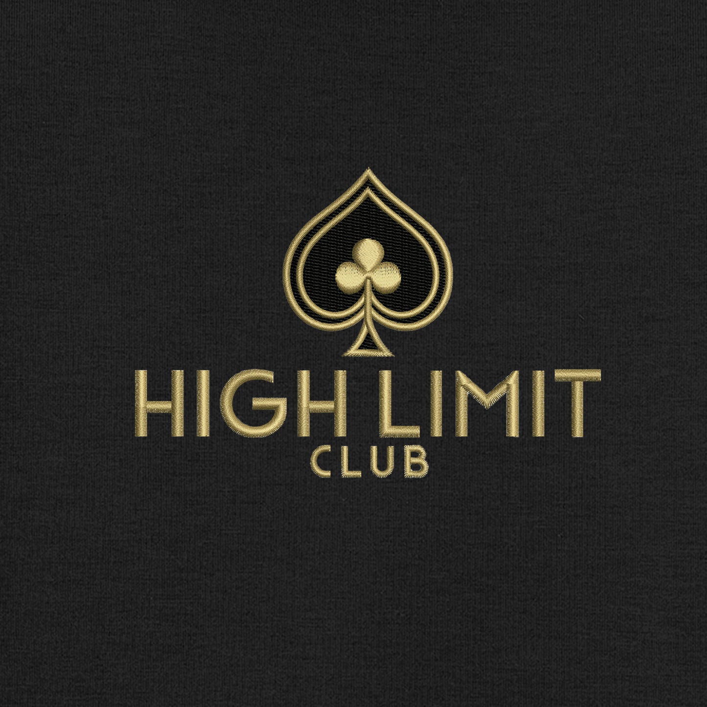 High Limit Club, HLC Logo Gold, Double-Knit Full-Zip Hoodie