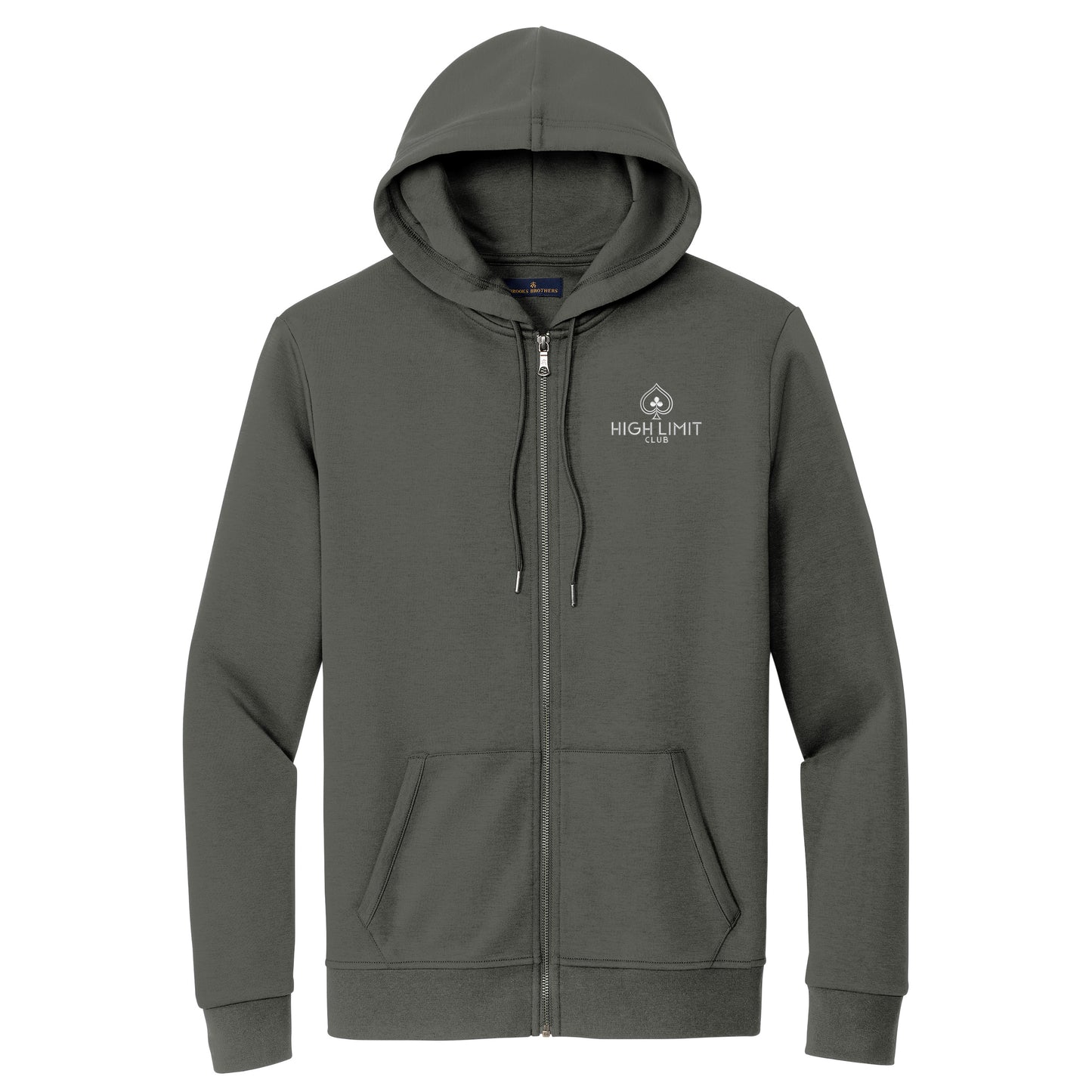 High Limit Club, Double-Knit Full-Zip Hoodie_Grey
