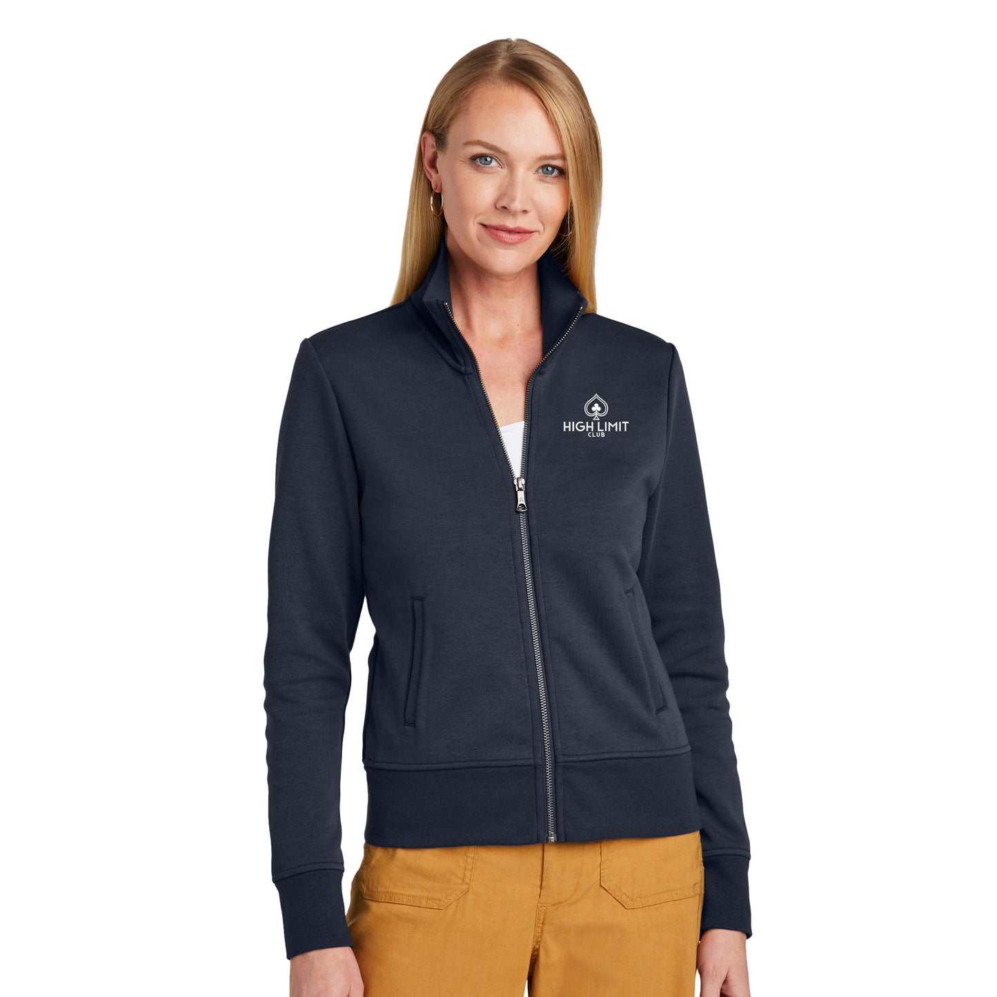 High Limit Club, Women’s Double-Knit Full-Zip - Navy