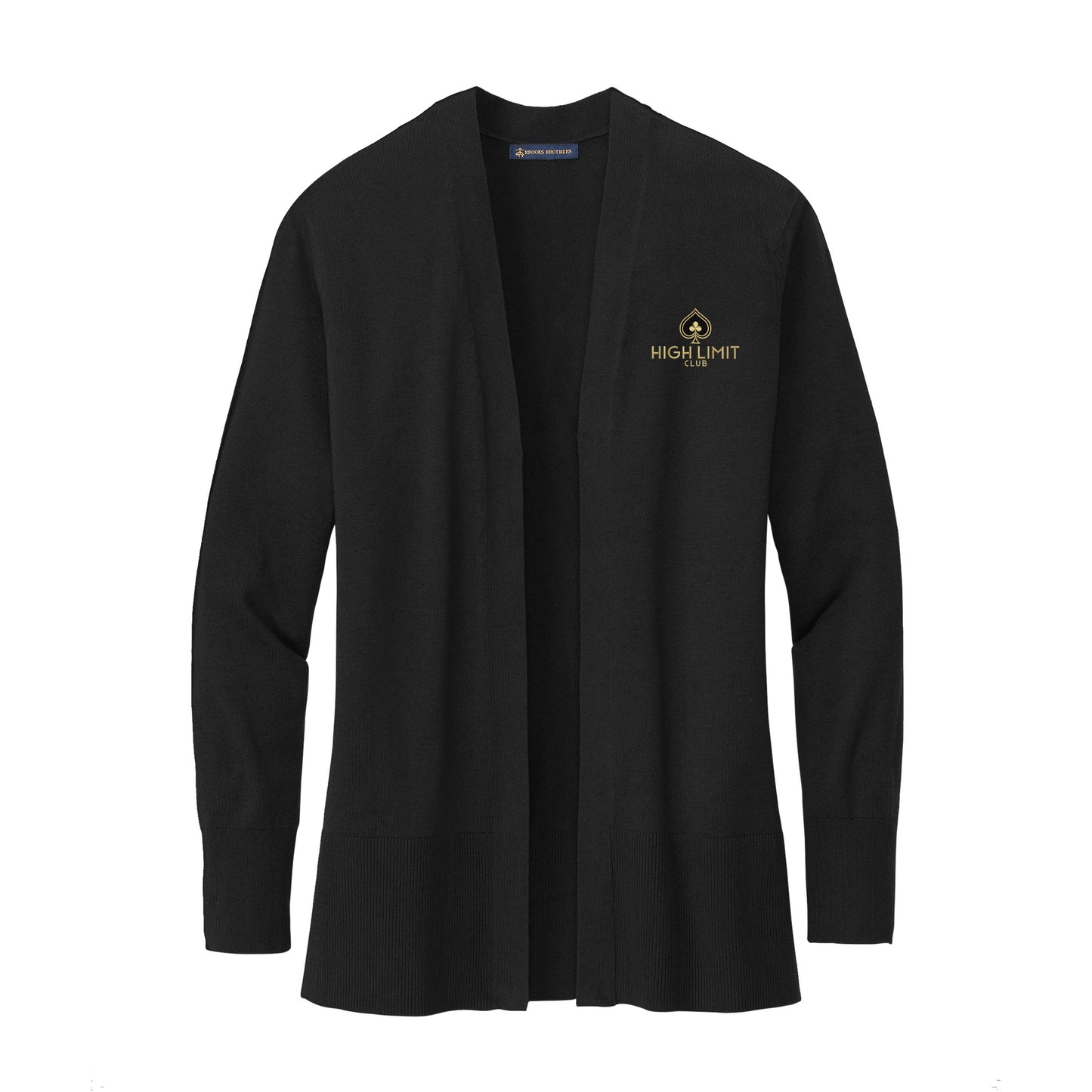 High Limit Club, Women’s Cotton Stretch Long Cardigan Sweater - Black