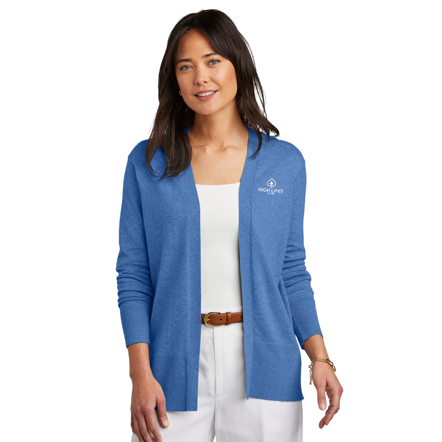 High Limit Club, Women’s Cotton Stretch Long Cardigan Sweater - Blue