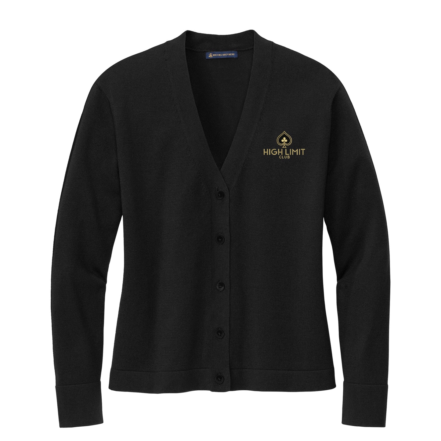 High Limit Club, Women’s Cotton Stretch Cardigan Sweater - Black