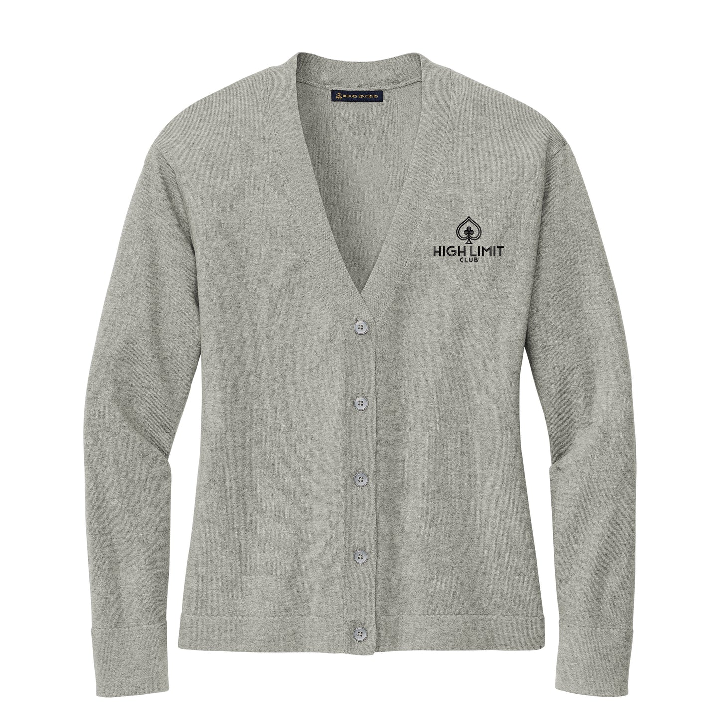 High Limit Club, Women’s Cotton Stretch Cardigan Sweater - Grey