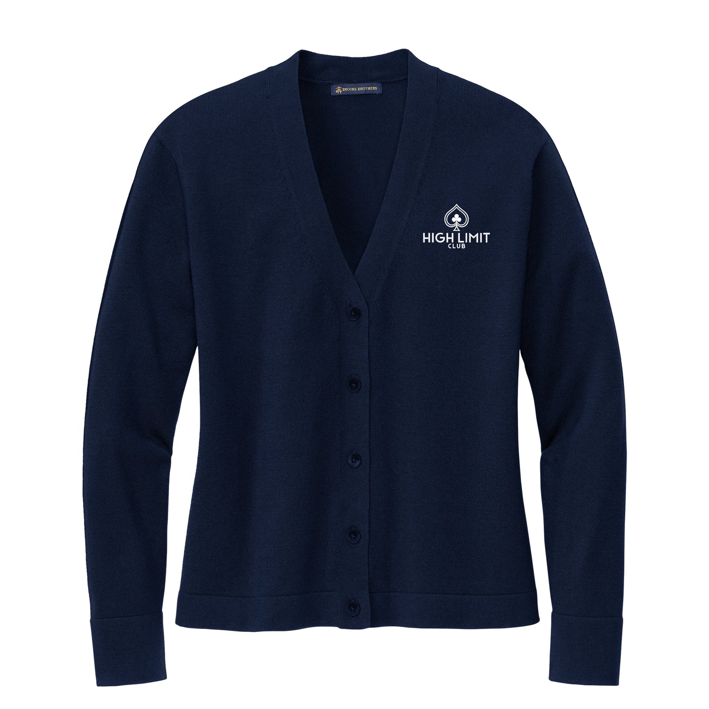 High Limit Club, Women’s Cotton Stretch Cardigan Sweater - Navy