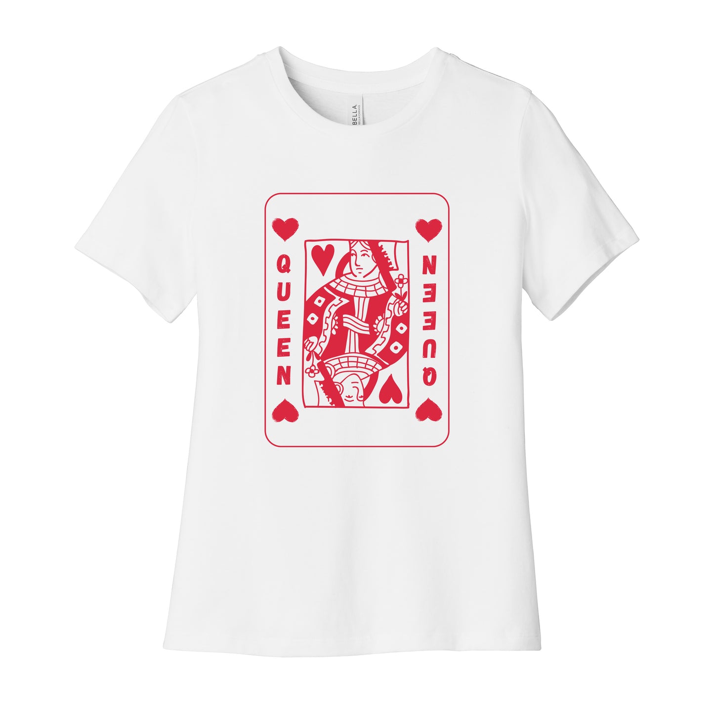 High Limit Club, Queen Card, Women’s Relaxed Jersey Short Sleeve T-Shirt - White