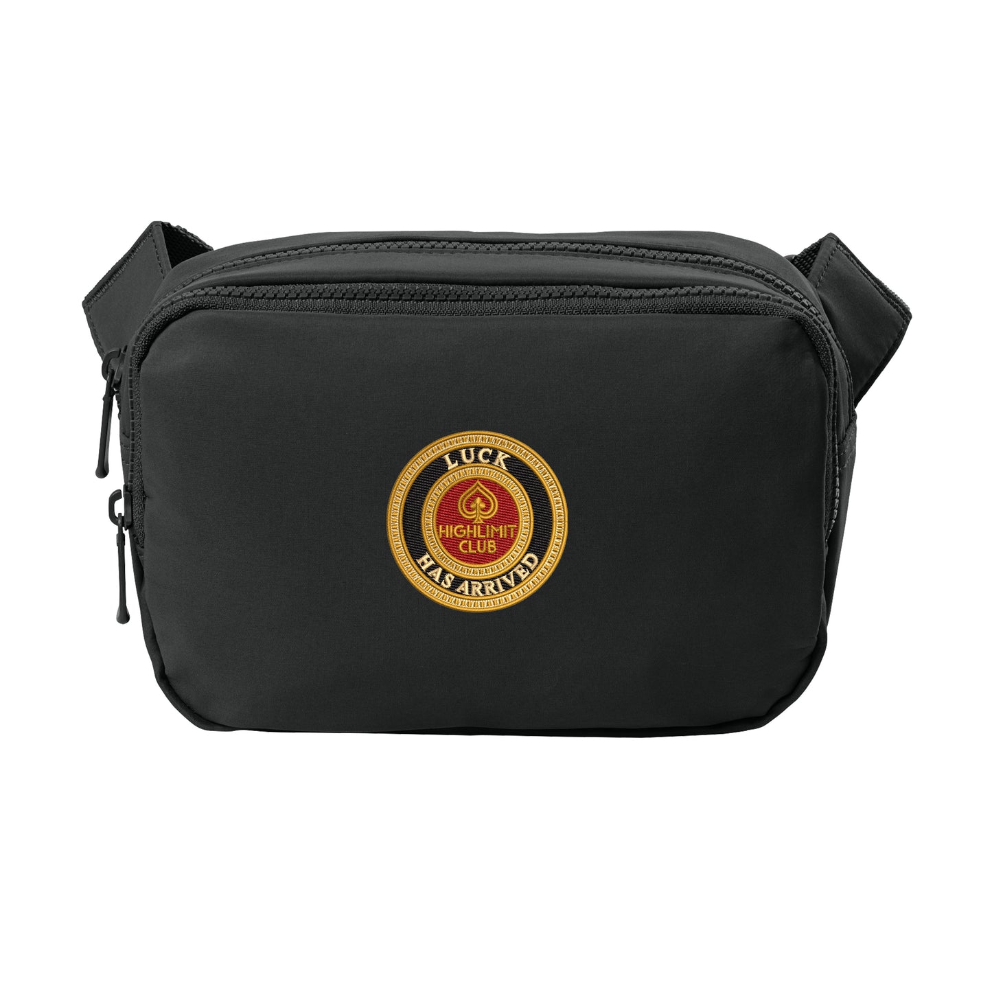 High Limit Club, Luck Has Arrived, Matte Dual-Compartment Crossbody - Black