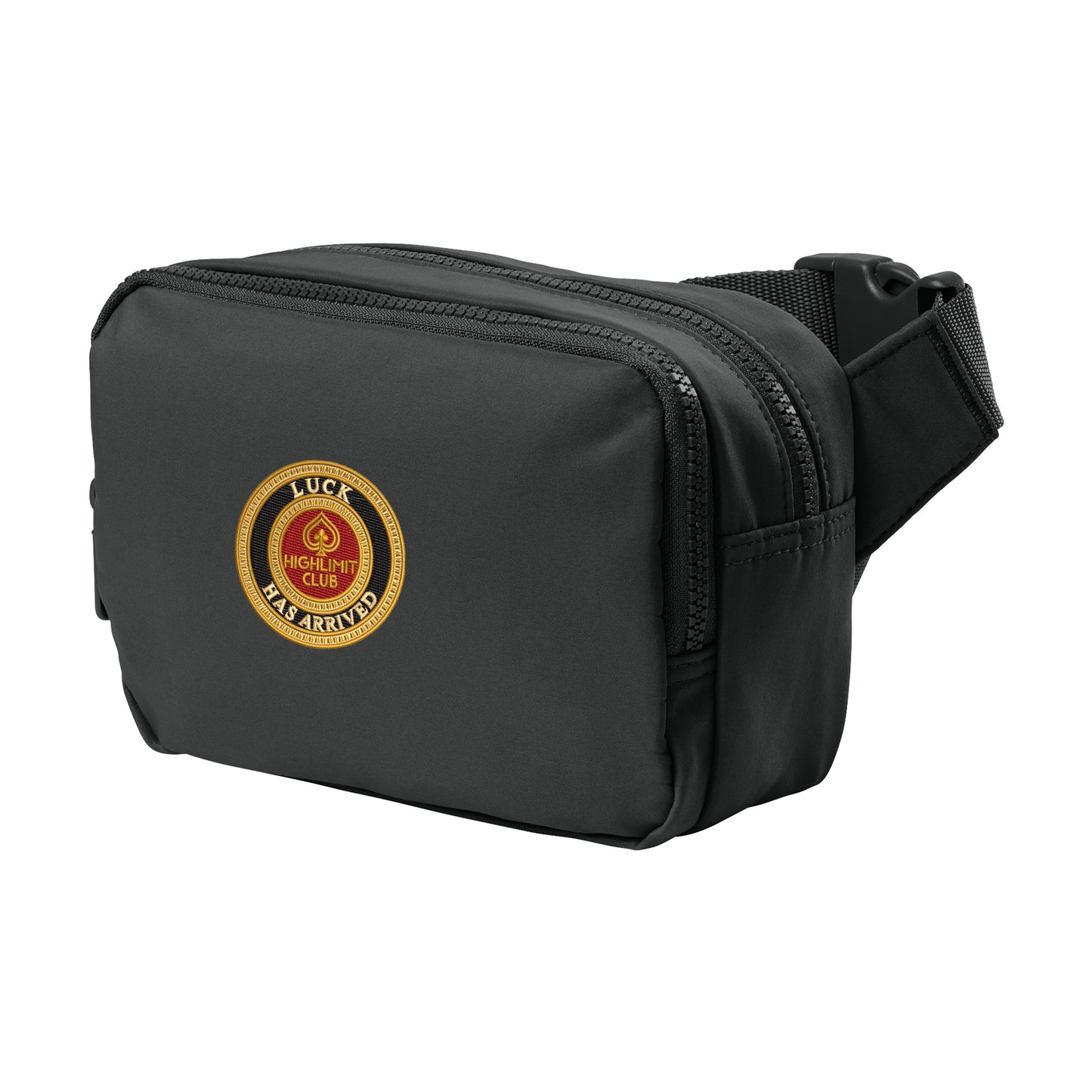 High Limit Club, Luck Has Arrived, Matte Dual-Compartment Crossbody - Black