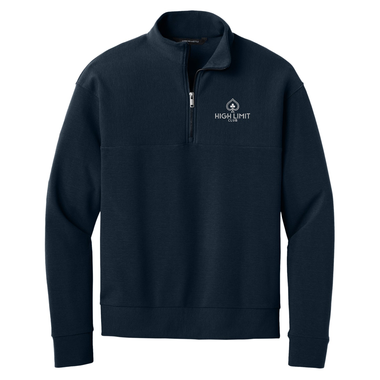 High Limit Club, Linear Texture 1/4-Zip Sweater- Navy