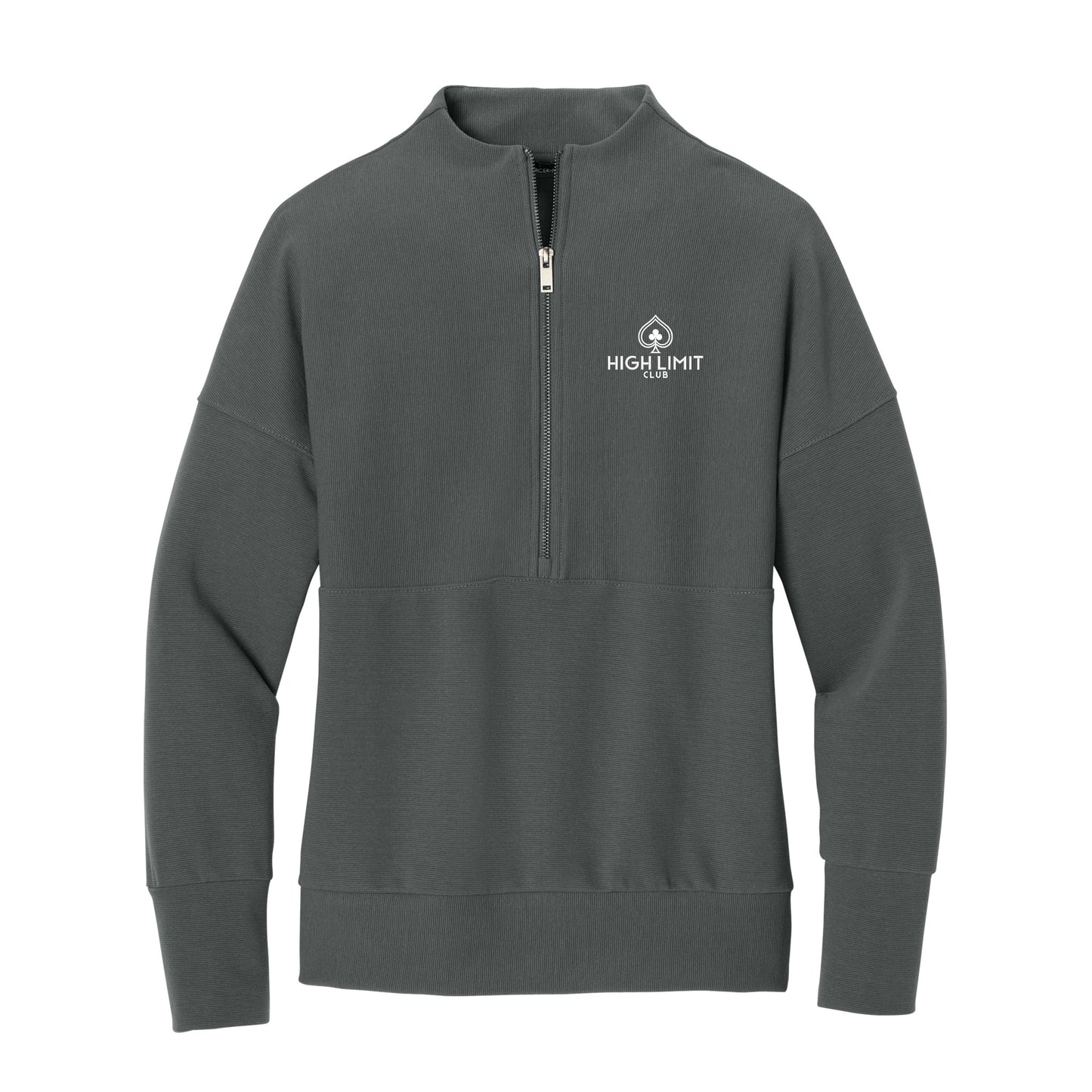 High Limit Club, Women’s Linear Texture 1/4-Zip - Gray