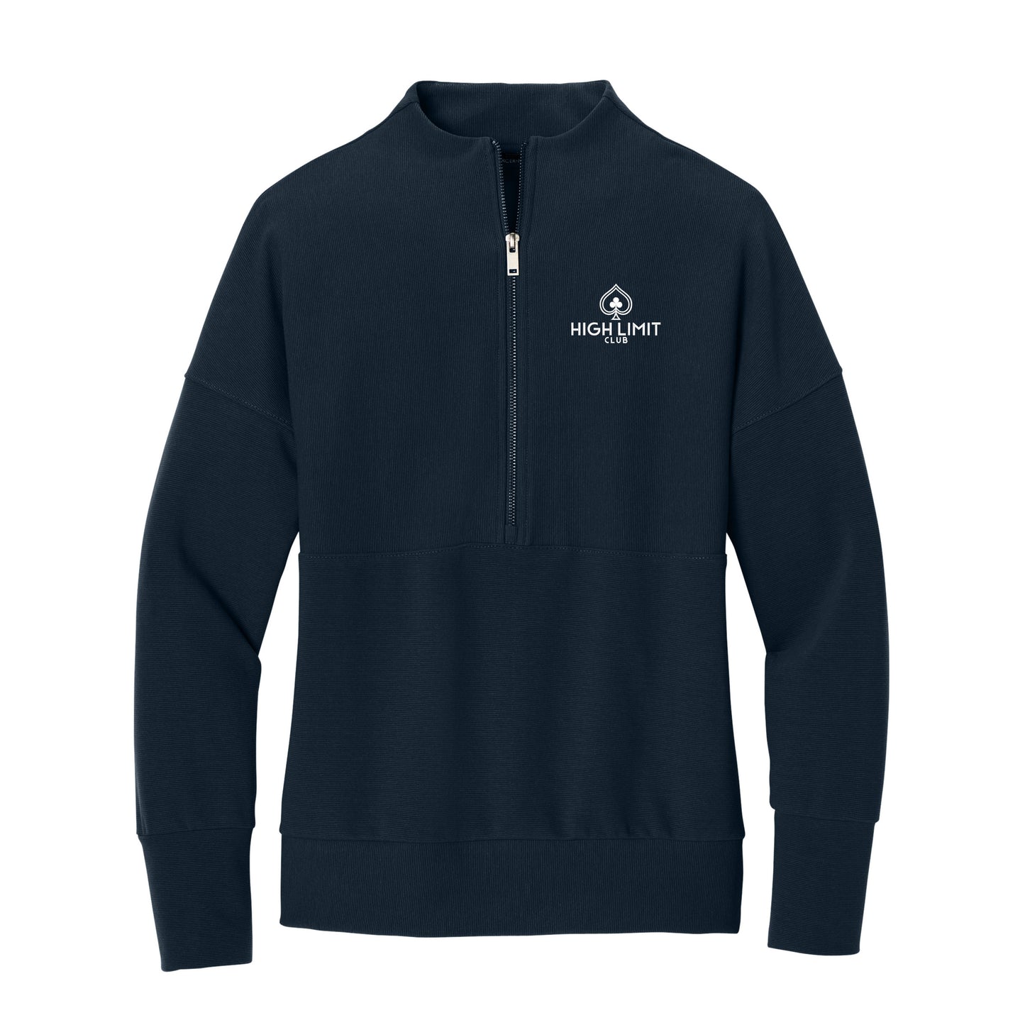 High Limit Club, Women’s Linear Texture 1/4-Zip - Navy