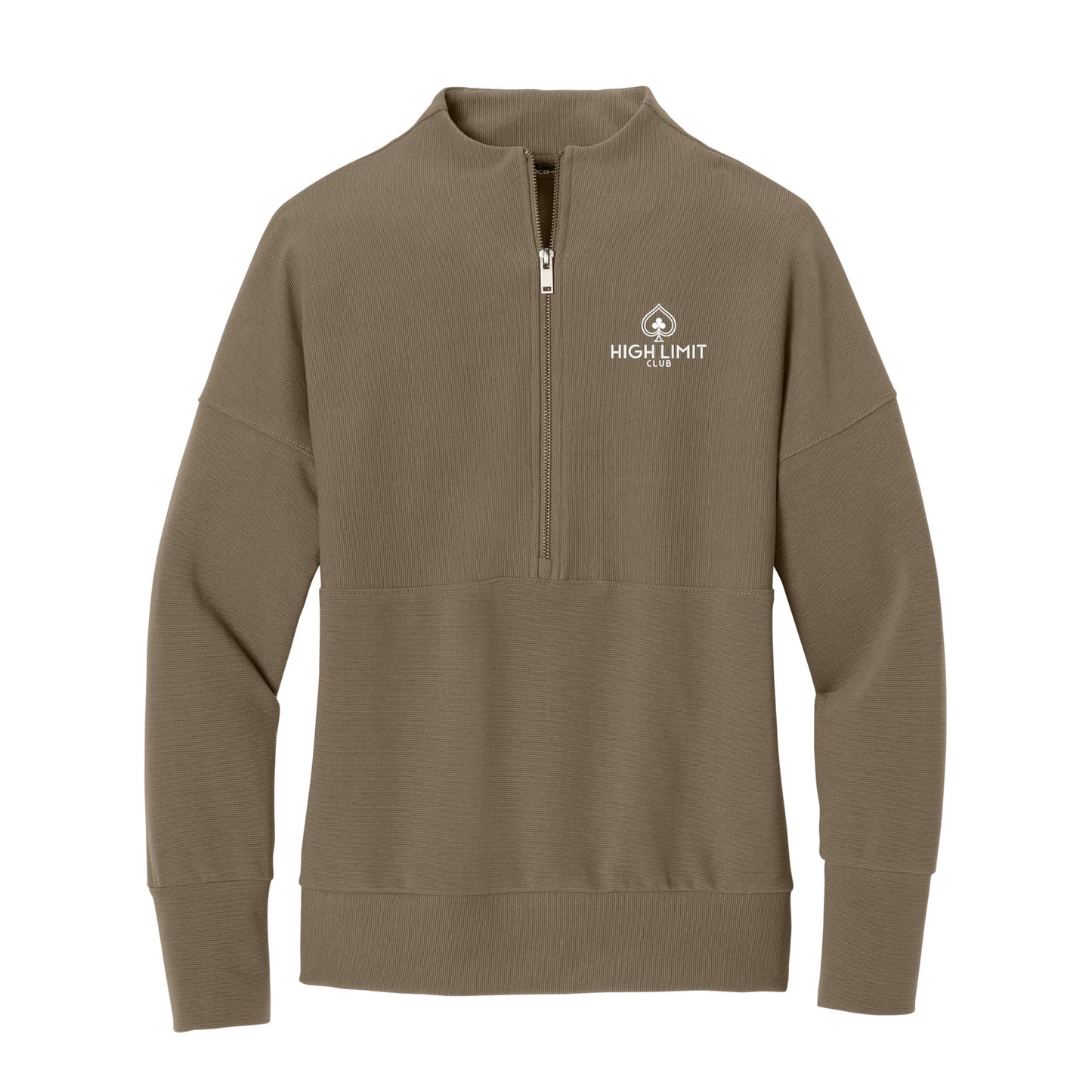High Limit Club, Women’s Linear Texture 1/4-Zip - Beige