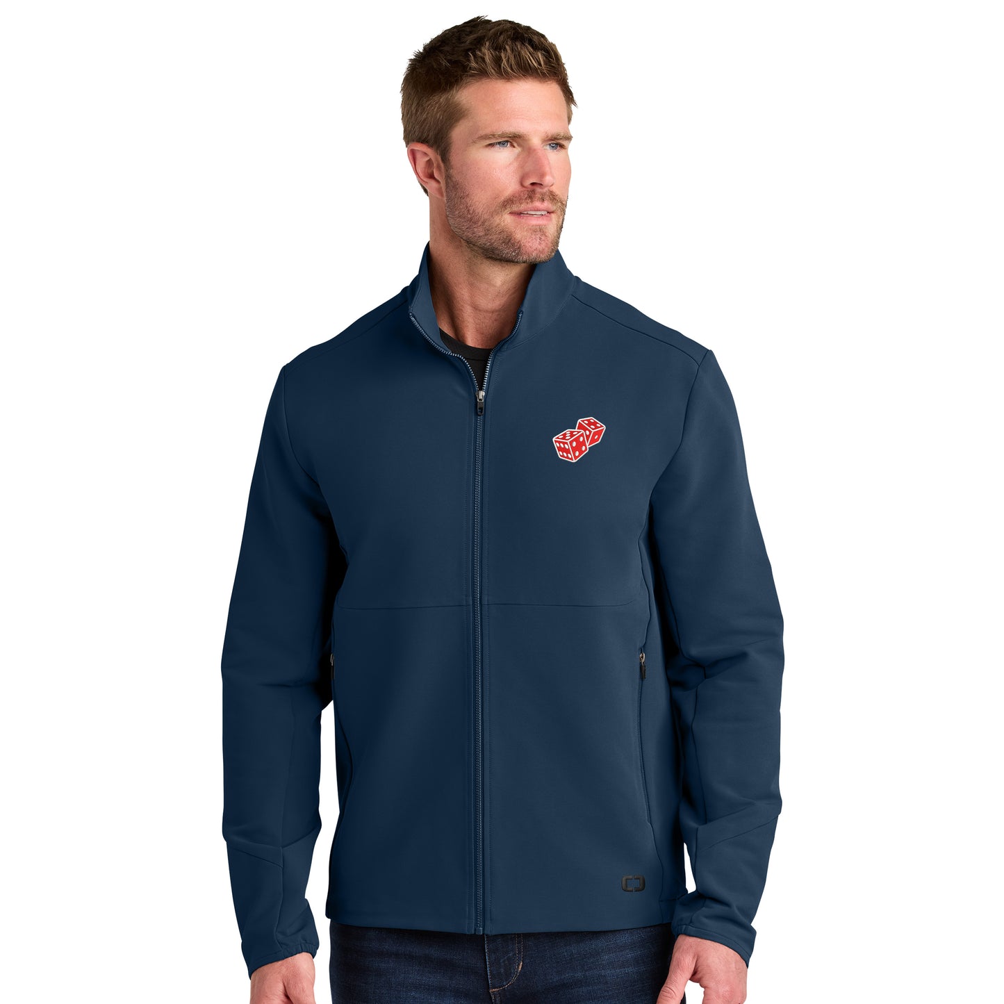 High Limit Club, Dice, Soft Shell Jacket - Navy
