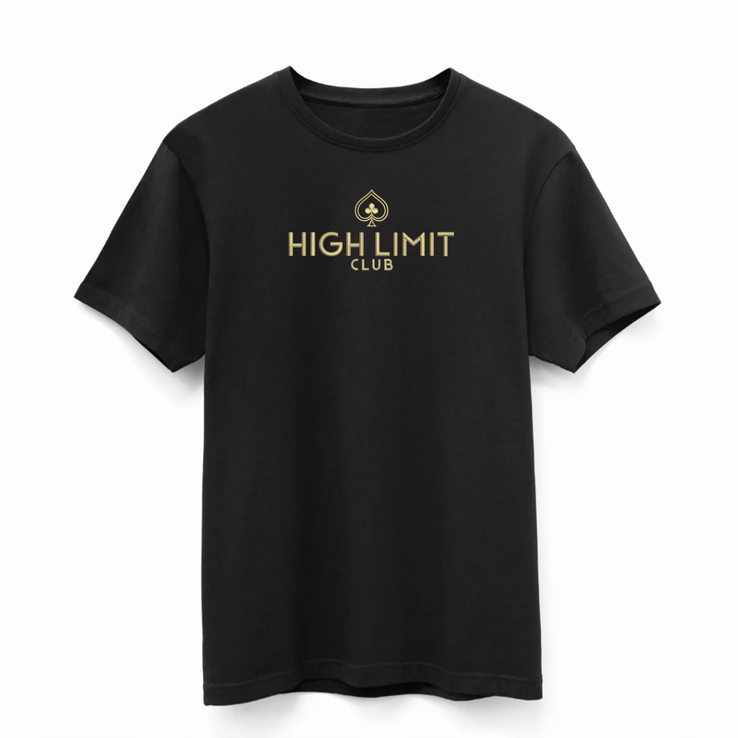 High Limit Club, Embroidered High Limit Club Logo, Black Midweight Supima® T-Shirt