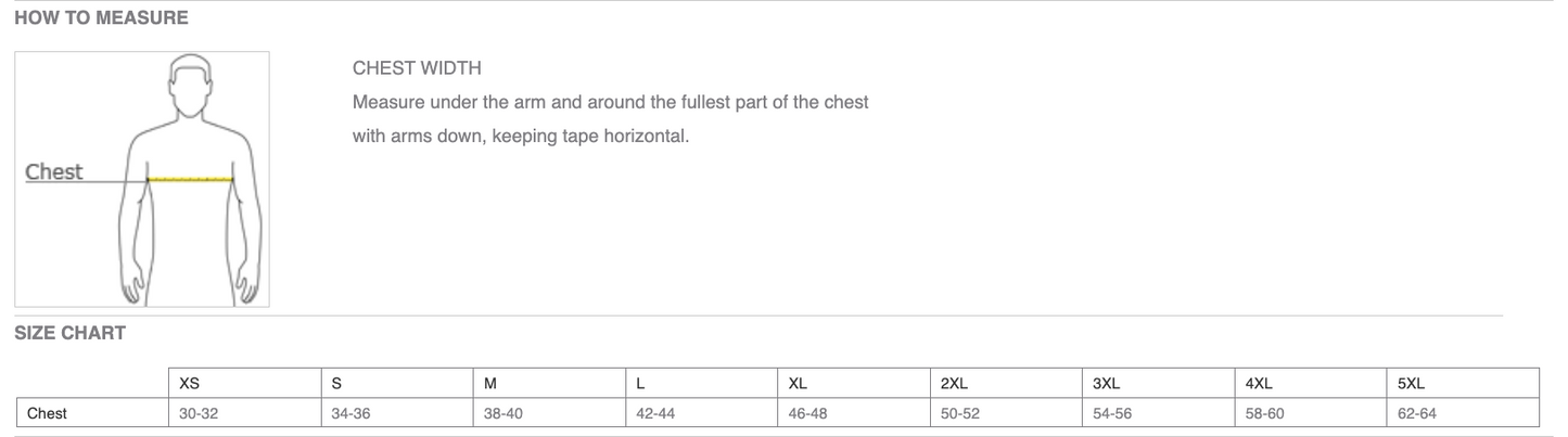 High Limit Club, Heavy Blend Crewneck Sweatshirt - Size Chart
