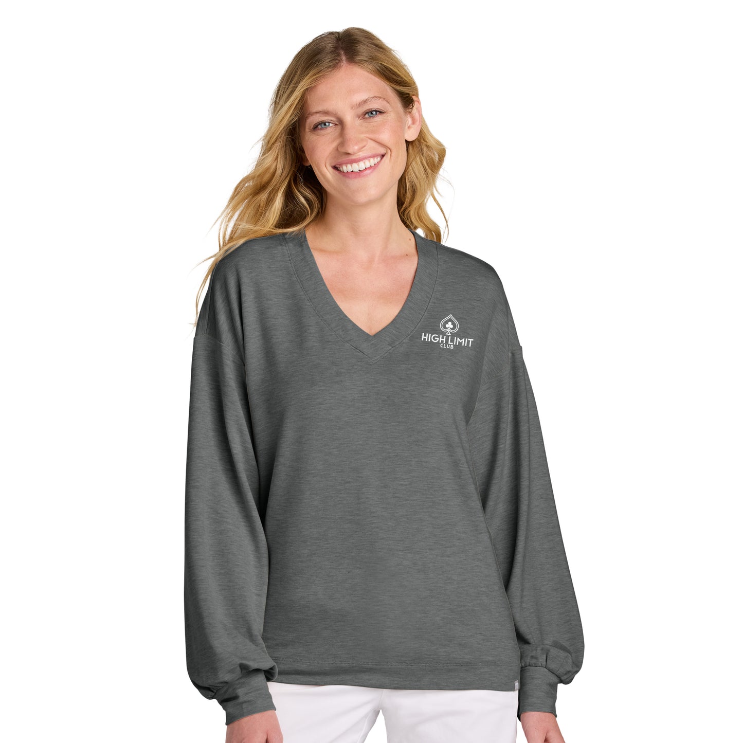 High Limit Club, Women’s Long Weekend V-Neck - Grey