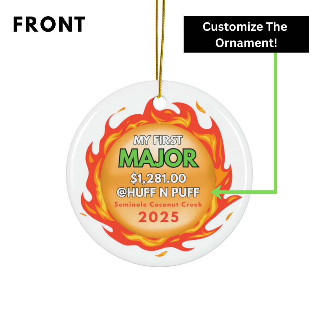 Customizable, My First "MAJOR" Ceramic Ornament - Casino Game Keepsake