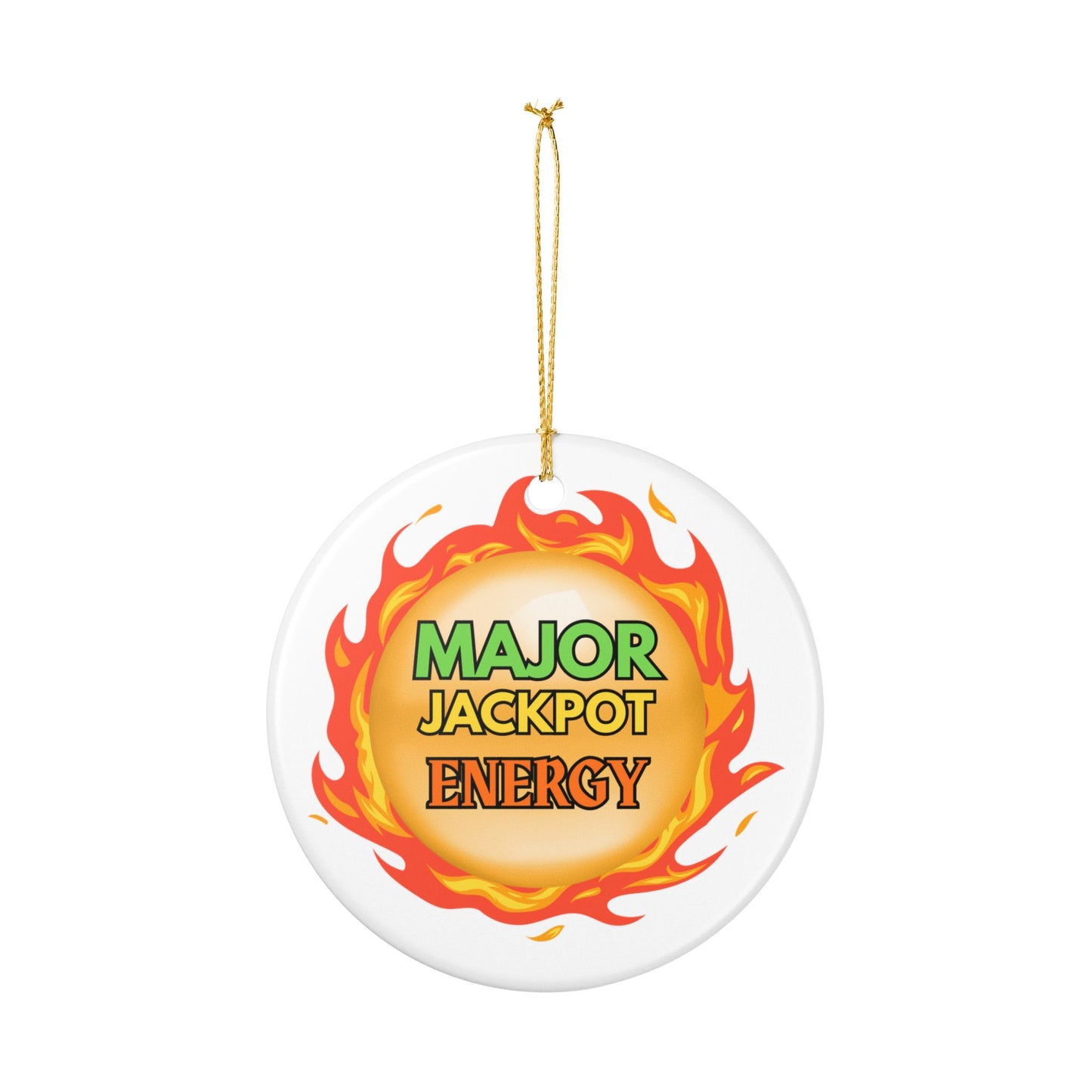 Dragon Fireball Ceramic Christmas Ornament — "MAJOR" Jackpot Energy Orb ball