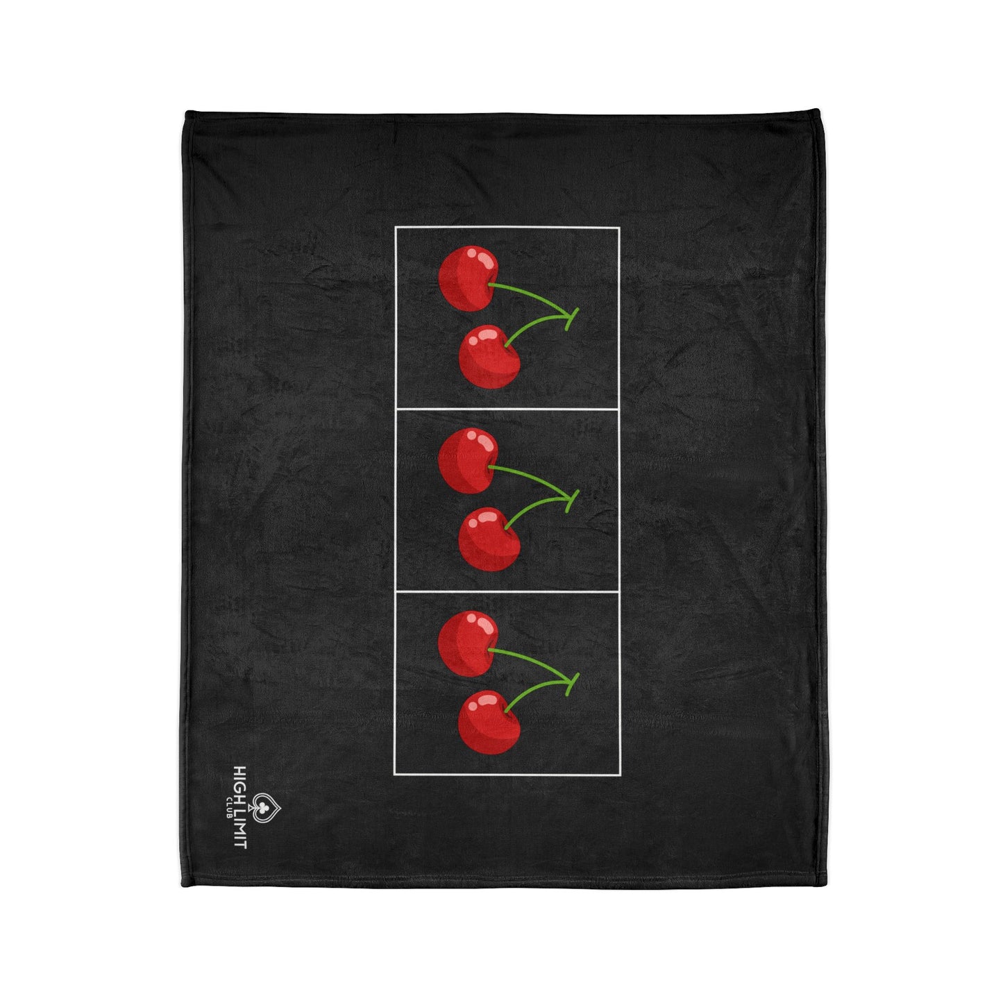 Cherry Trio Plush Blanket — Retro Pop Art Fruit Design