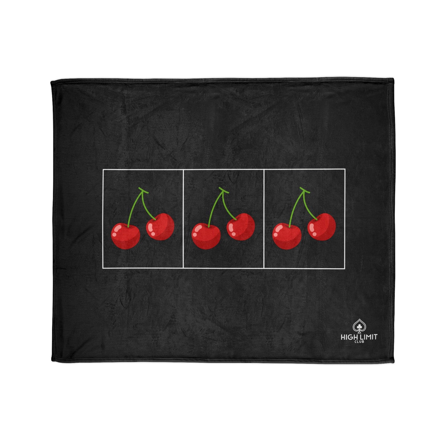 Cherry Trio Plush Blanket — Retro Pop Art Fruit Design