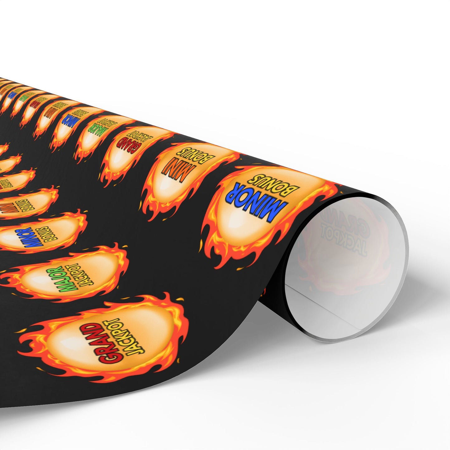 "Major, Grand, Minor, Mini" Dragon Fireball - Casino Themed Gift Wrap