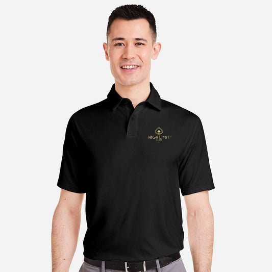 High Limit Club, Under Armour, Men's Recycled Polo Shirt- black