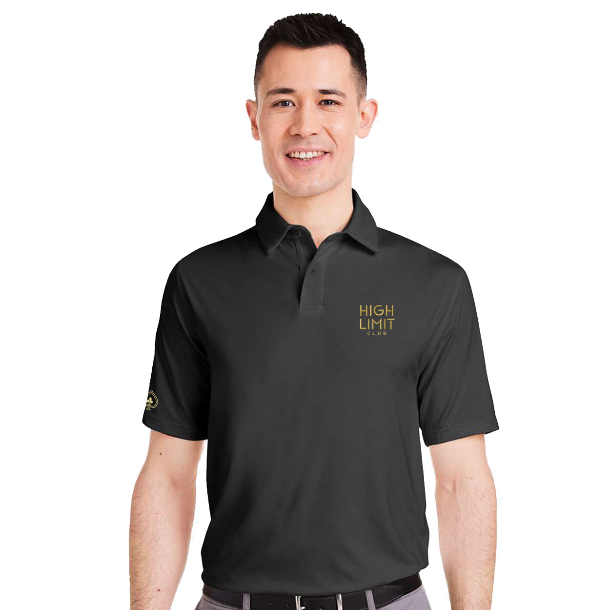 High Limit Club, Stack Logo, Under Armour, Men's Recycled Polo Shirt - Black