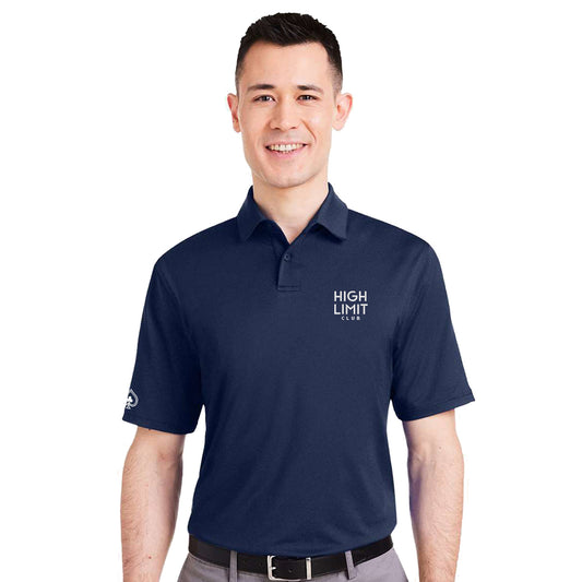 High Limit Club, Stack Logo, Under Armour, Men's Recycled Polo Shirt - Navy