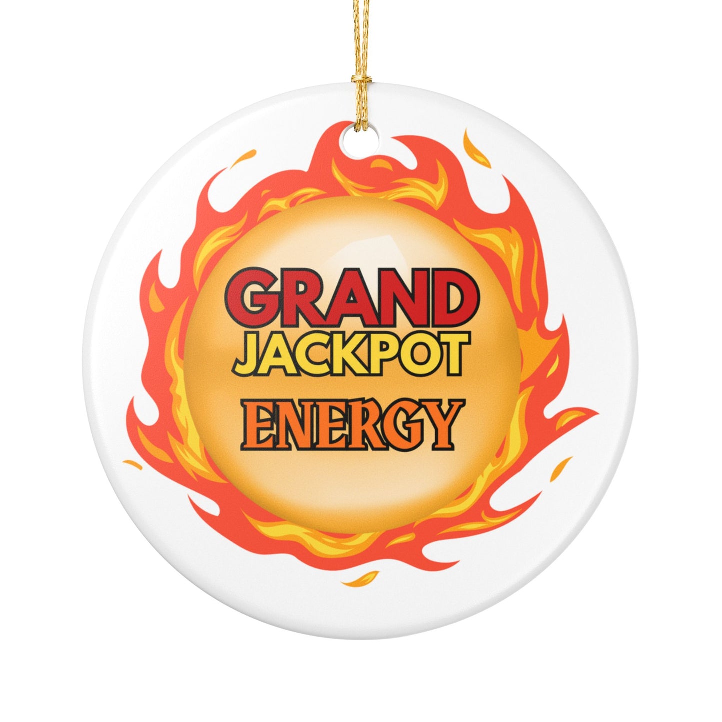 Dragon Fireball Ceramic Christmas Ornament — "GRAND" Jackpot Energy Orb