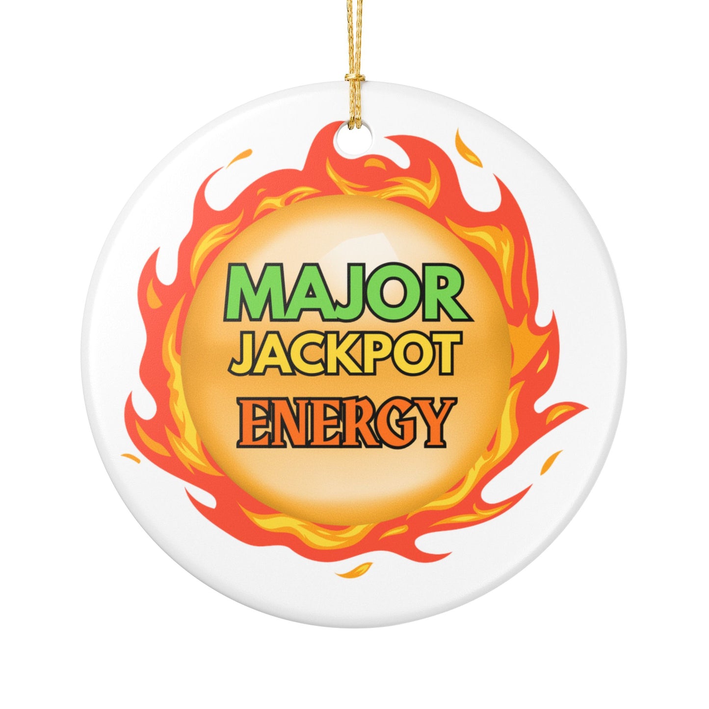 Dragon Fireball Ceramic Christmas Ornament — "MAJOR" Jackpot Energy Orb ball