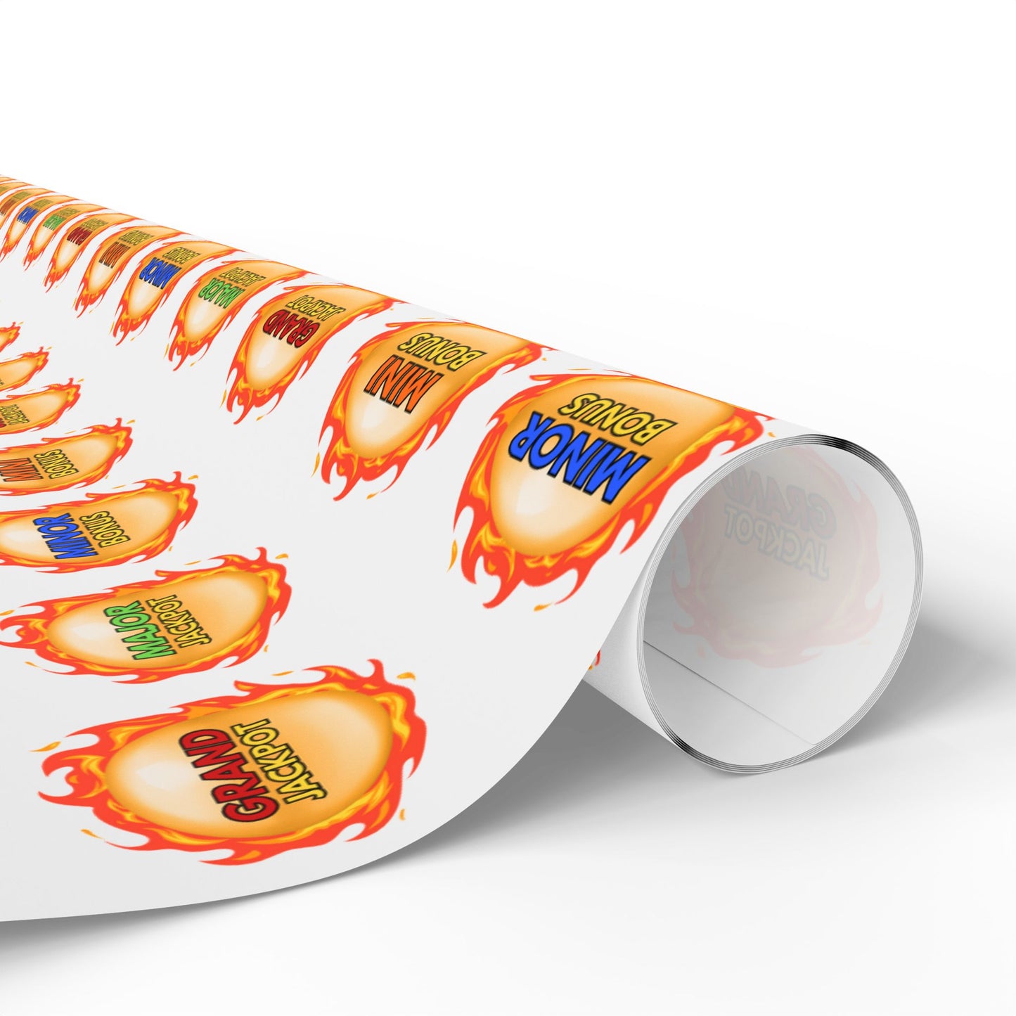 "Major, Grand, Minor, Mini" Dragon Fireball - Casino Themed Gift Wrap