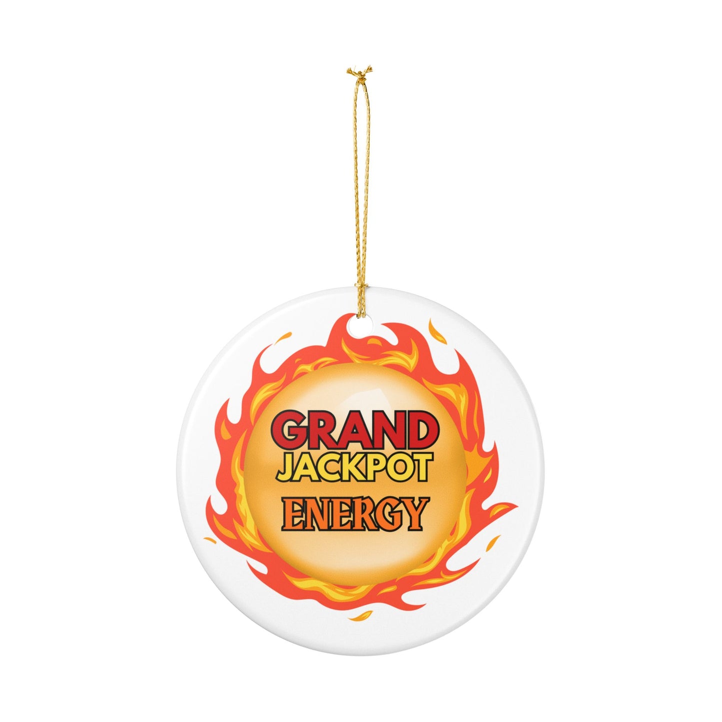 Dragon Fireball Ceramic Christmas Ornament — "GRAND" Jackpot Energy Orb