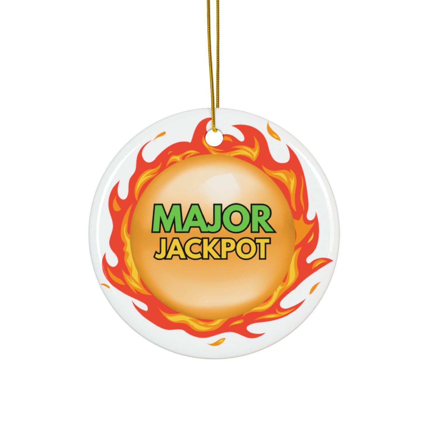 "MAJOR" Jackpot, Dragon Fireball Ceramic Christmas Ornament  — (1pc, 3pc, 5pc, 10pc)
