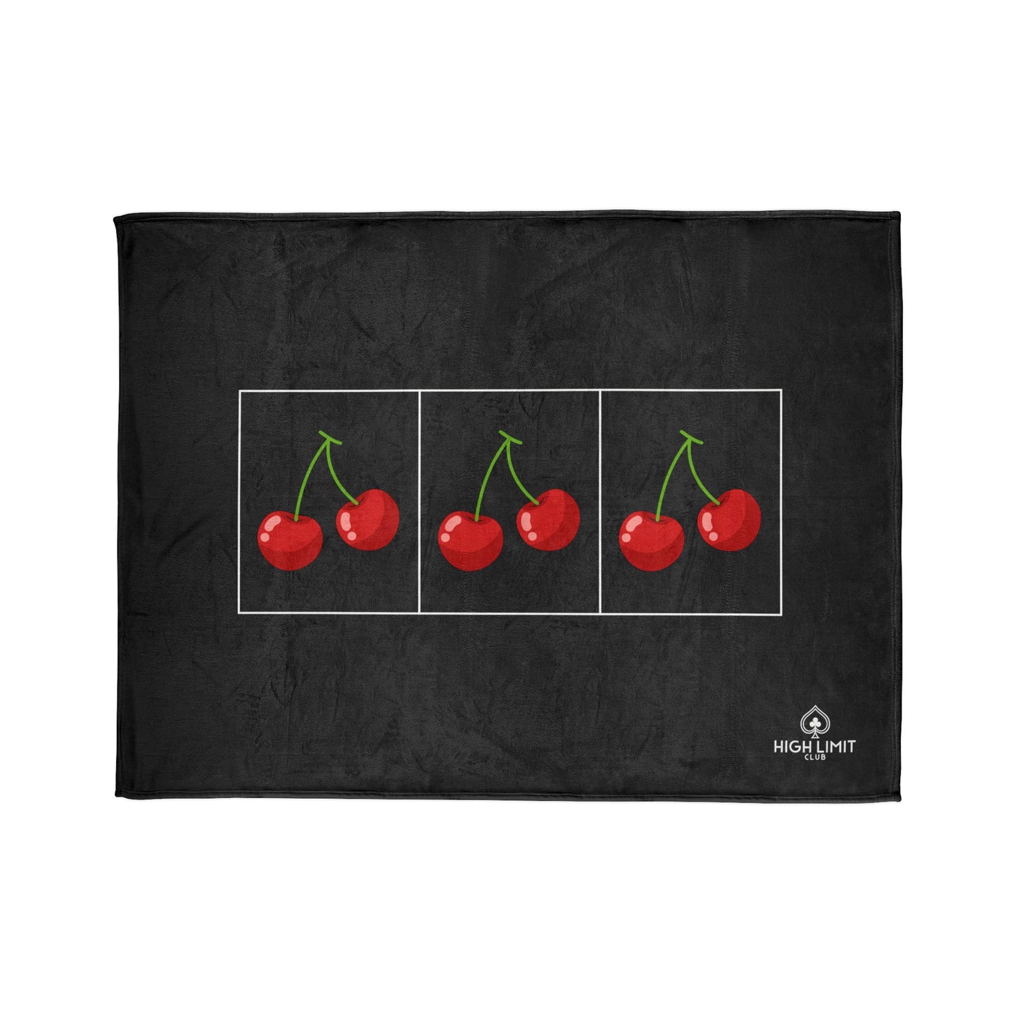 Cherry Trio Plush Blanket — Retro Pop Art Fruit Design