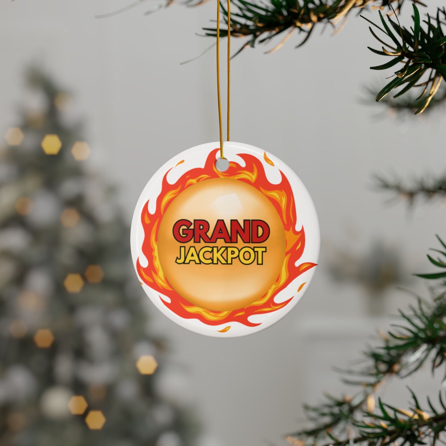 "GRAND" Jackpot Ceramic Ornament — (1pc, 3pc, 5pc, 10pc)