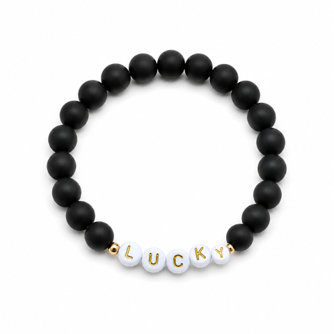 High Limit Club, "LUCKY", Men's Premium Beaded Bracelet