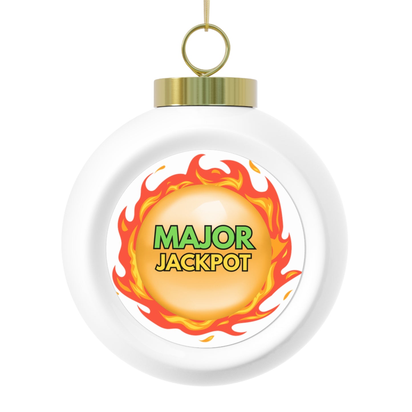 "MAJOR" Jackpot Christmas Ball Ornament — Festive Casino-Themed Holiday Tree Decoration