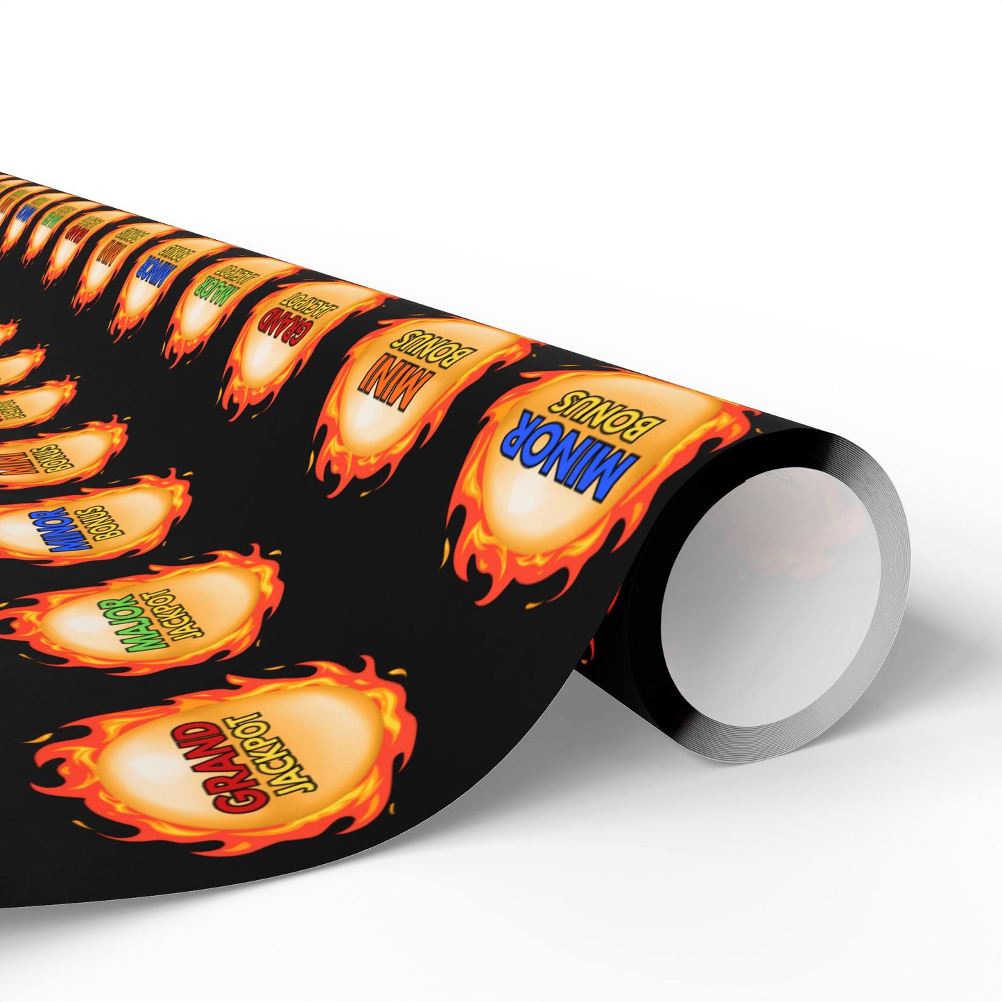 "Major, Grand, Minor, Mini" Dragon Fireball - Casino Themed Gift Wrap