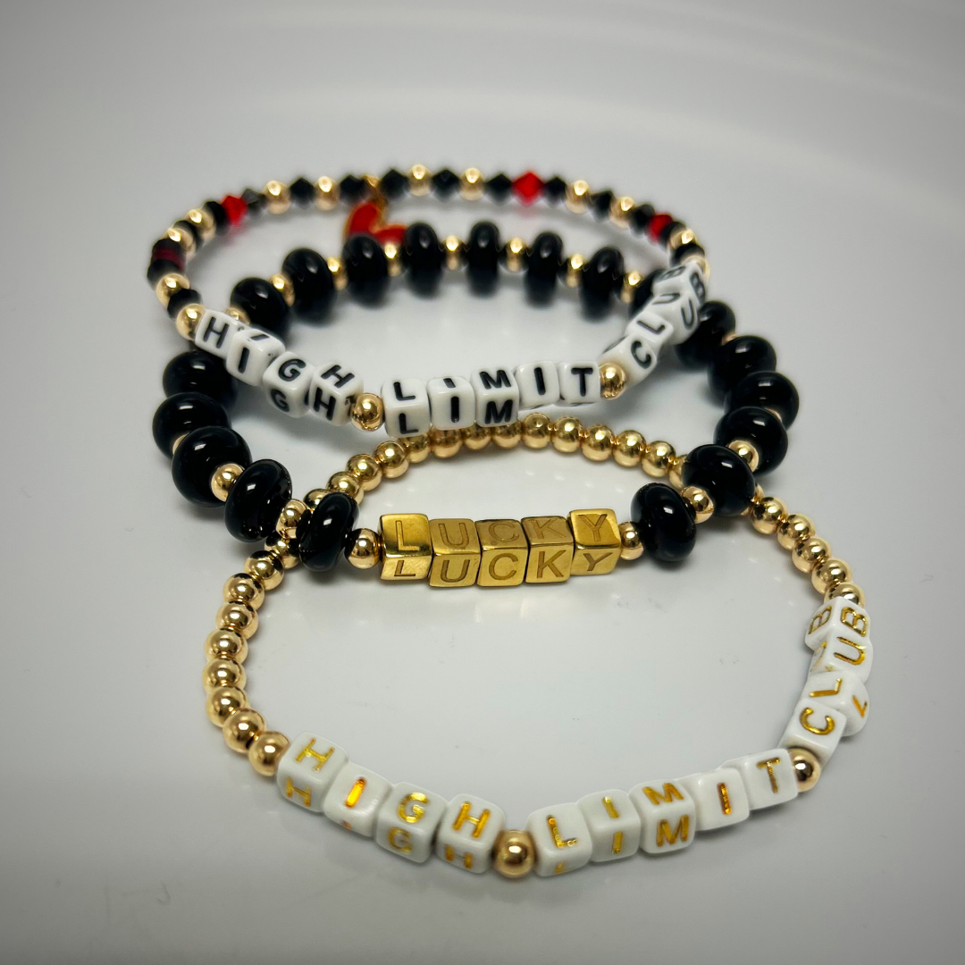High Limit Club, Lucky Bracelet Set (3-Pack) — Stackable Lucky Charm Bracelets for Fortune & Style