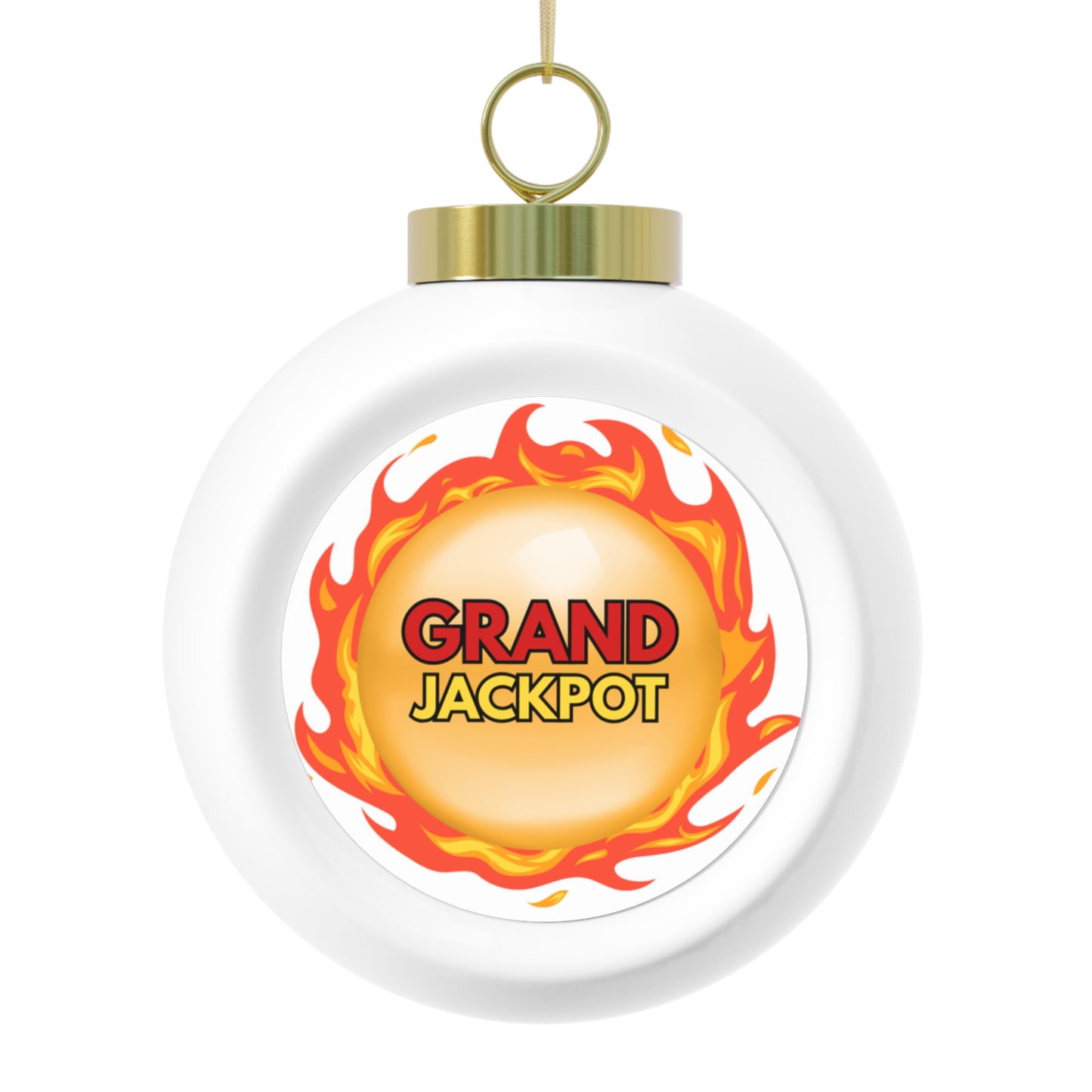 "GRAND" Jackpot Christmas Ball Ornament — Festive Casino-Themed Holiday Tree Decoration