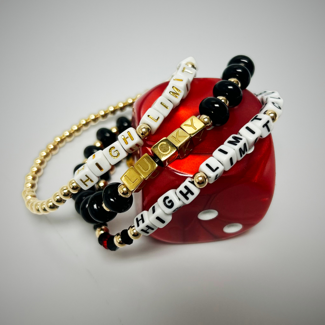 High Limit Club, Lucky Bracelet Set (3-Pack) — Stackable Lucky Charm Bracelets for Fortune & Style