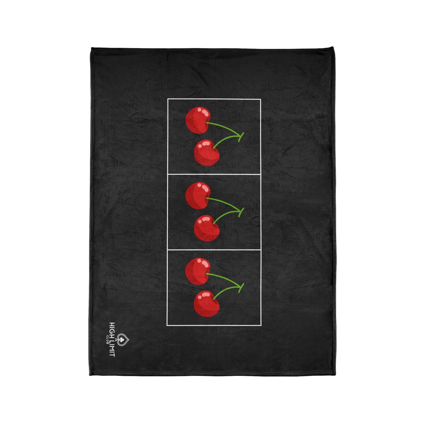 Cherry Trio Plush Blanket — Retro Pop Art Fruit Design