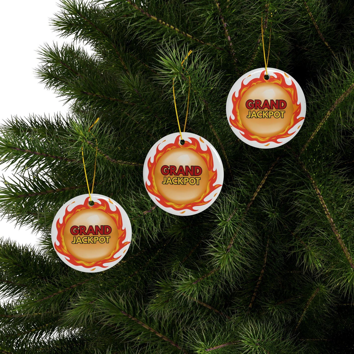 "GRAND" Jackpot Ceramic Ornament — (1pc, 3pc, 5pc, 10pc)